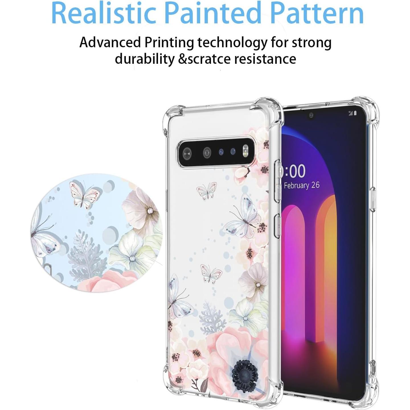 Funda Protectora LG V60 ThinQ / G9 Floral Rosa Antigolpes