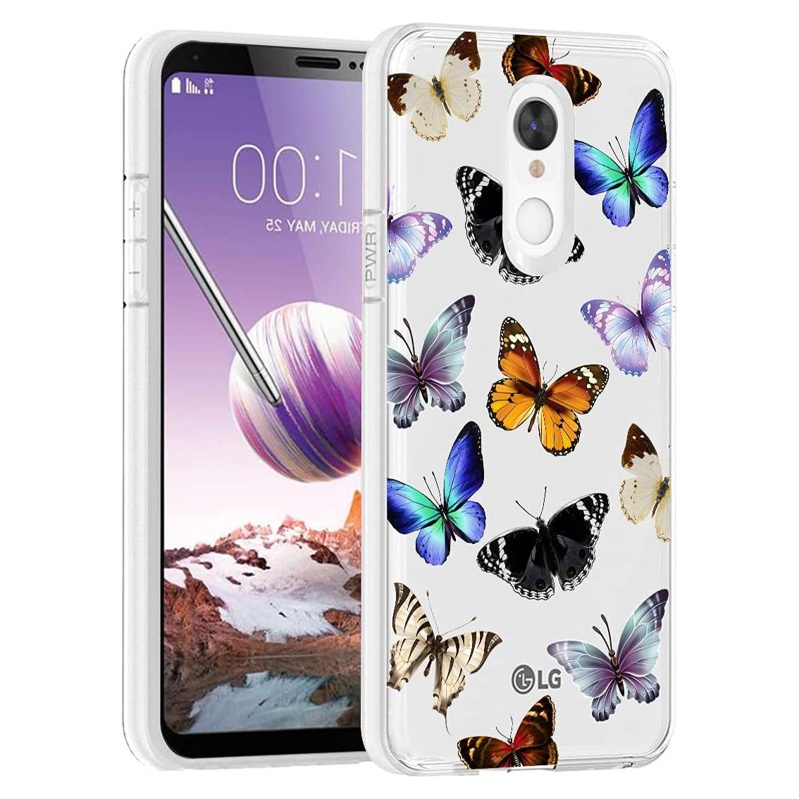 Funda Bumper Flexible TPU para LG Stylo 4/4 Plus/Q Stylus - Mariposa