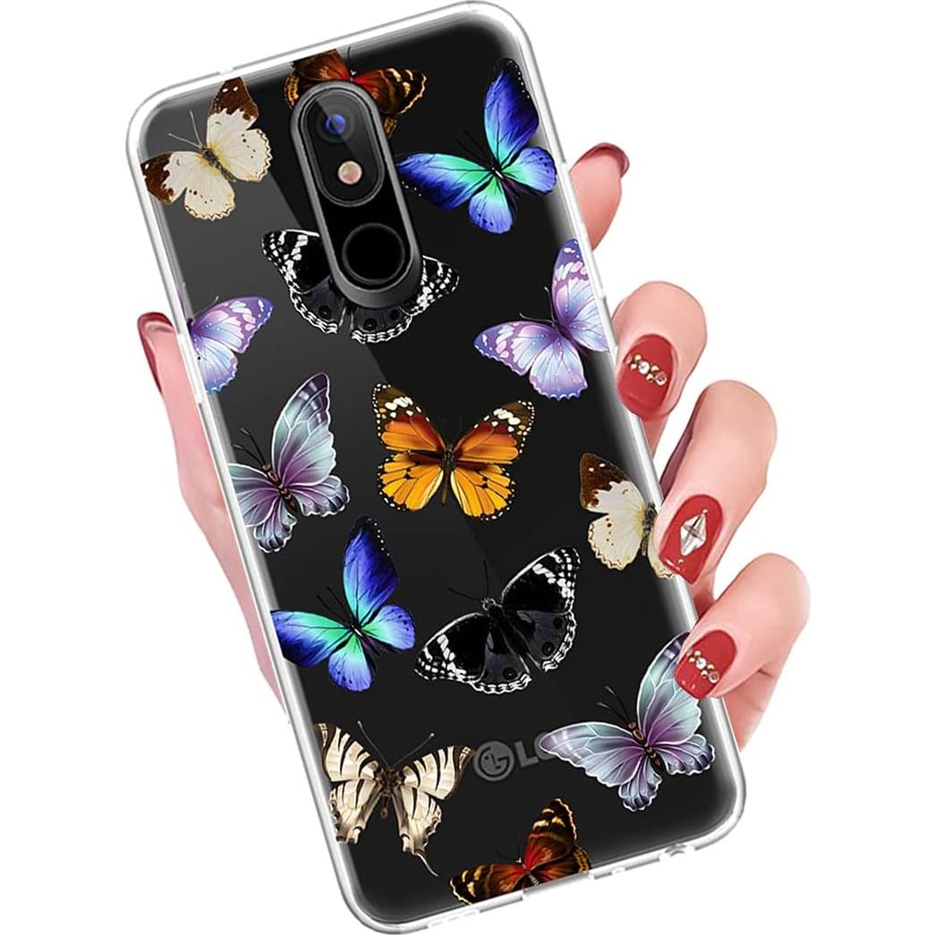 Funda Bumper Flexible TPU para LG Stylo 4/4 Plus/Q Stylus - Mariposa