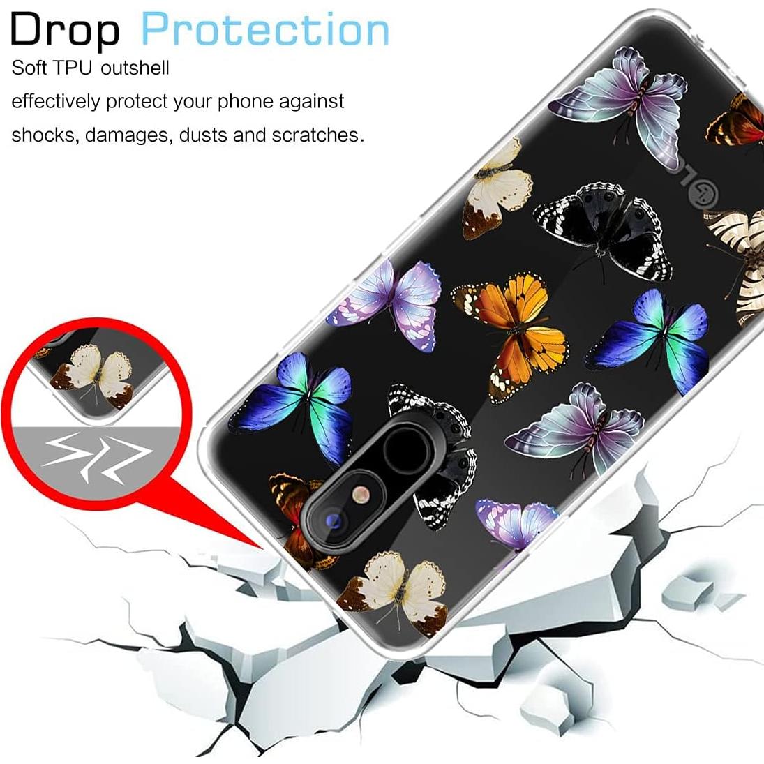 Funda Bumper Flexible TPU para LG Stylo 4/4 Plus/Q Stylus - Mariposa