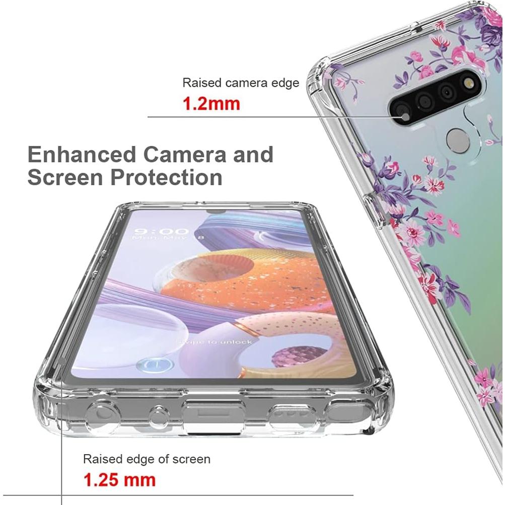 Funda protectora LG Stylo 6 Sidande, floral, TPU, clara