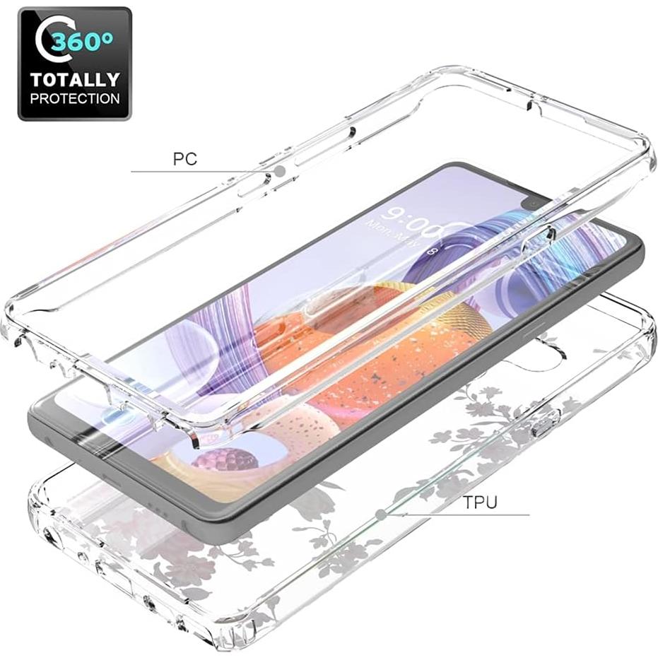 Funda protectora LG Stylo 6 Sidande, floral, TPU, clara