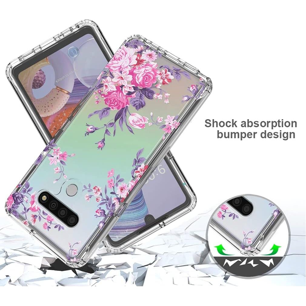 Funda protectora LG Stylo 6 Sidande, floral, TPU, clara