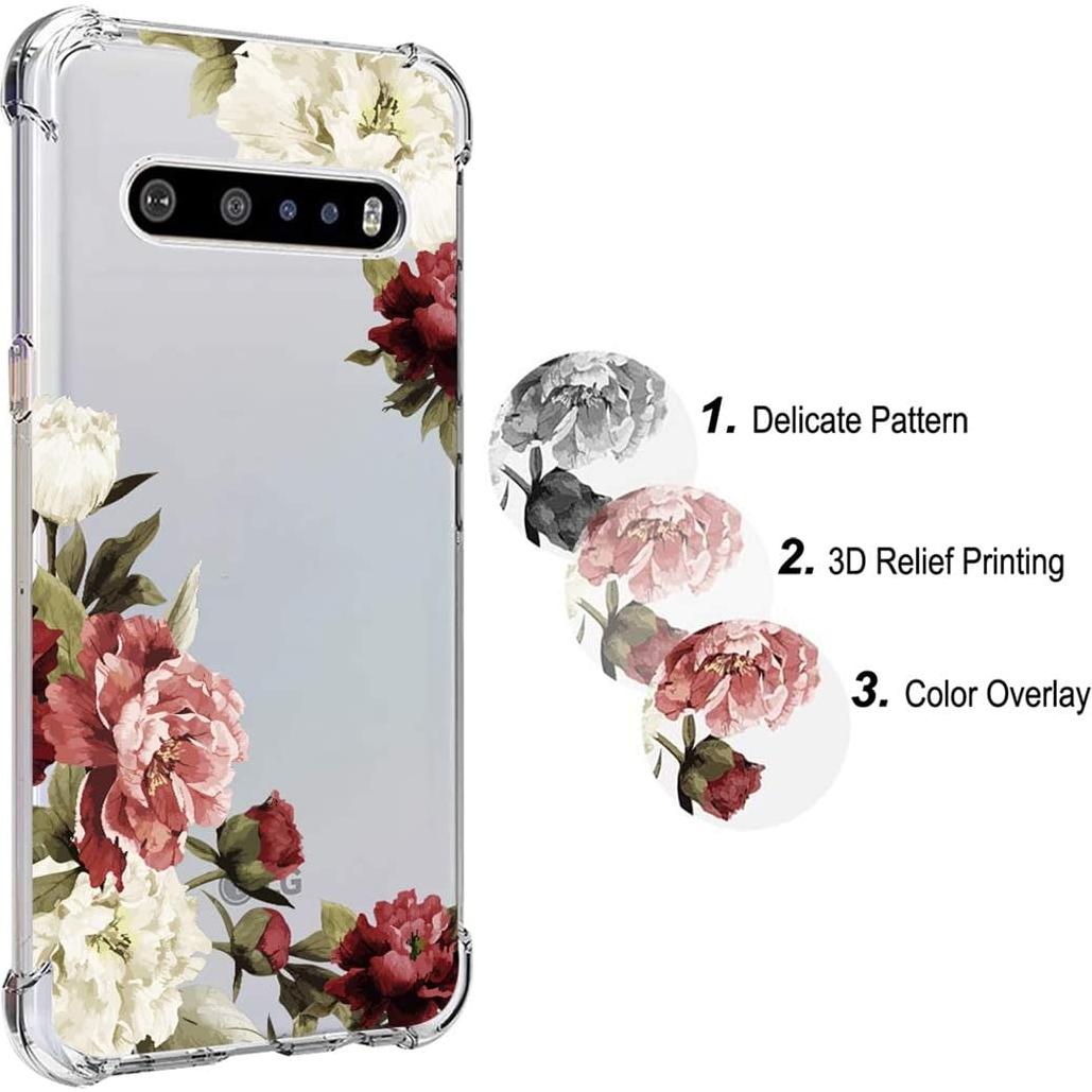 Funda Protectora TPU Floral para LG V60 ThinQ 5G - Ultra Clara