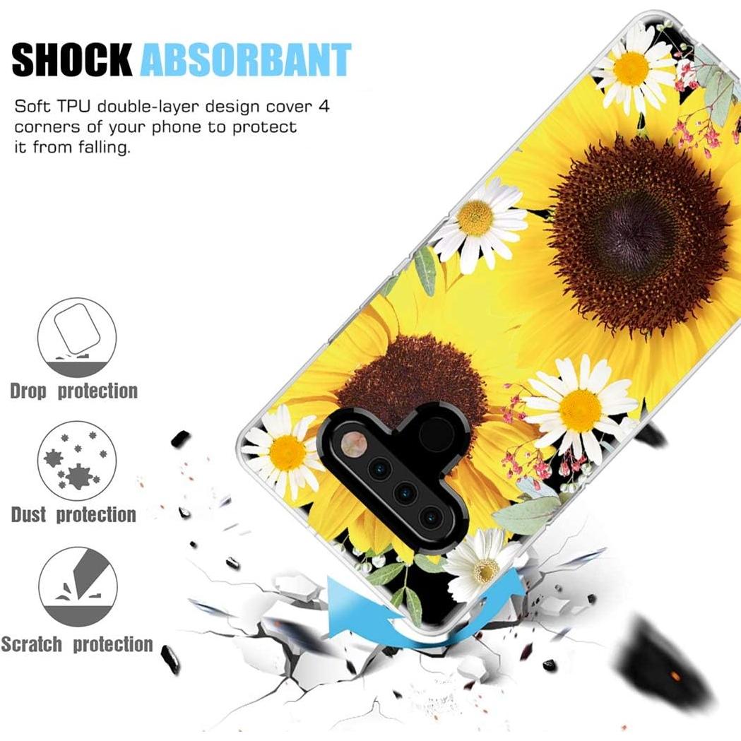 Funda TPU para LG K51/Q51/Reflect - Girasol, a prueba de golpes