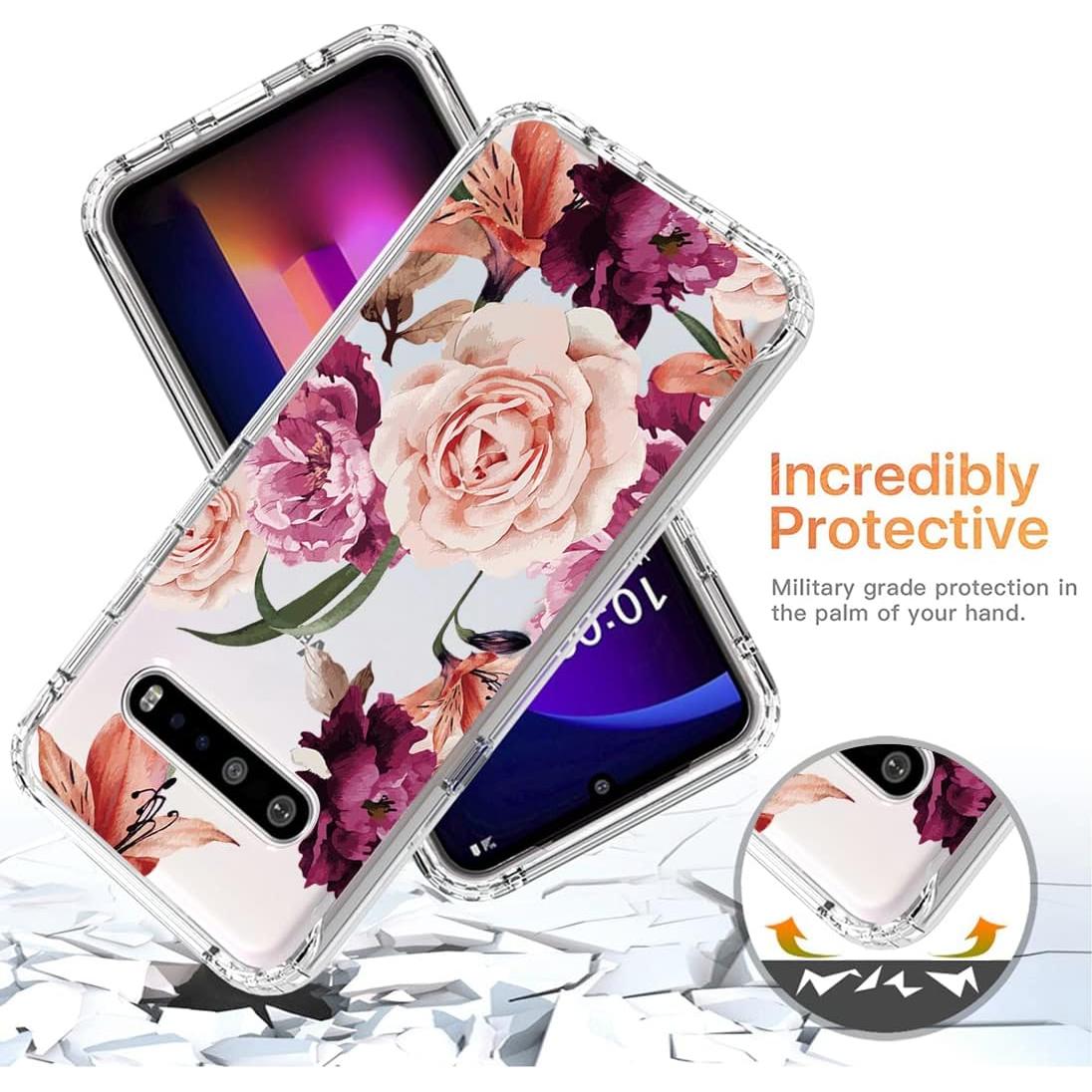 Funda Bumper LG V60 ThinQ 5G con Protector de Pantalla Floral