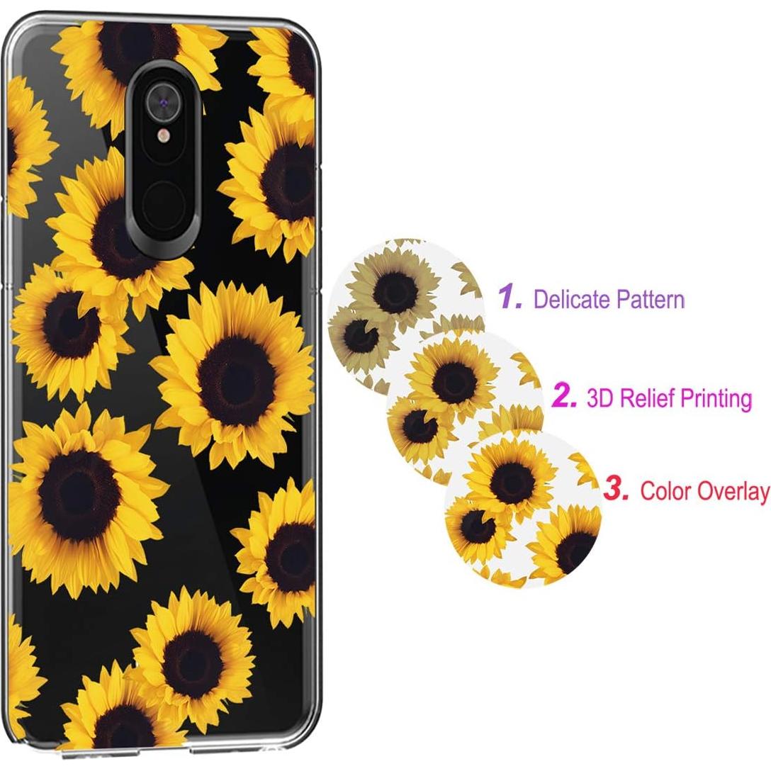 Funda TPU Floral Girasol para LG Stylo 5/5 Plus - Slim y Resistente