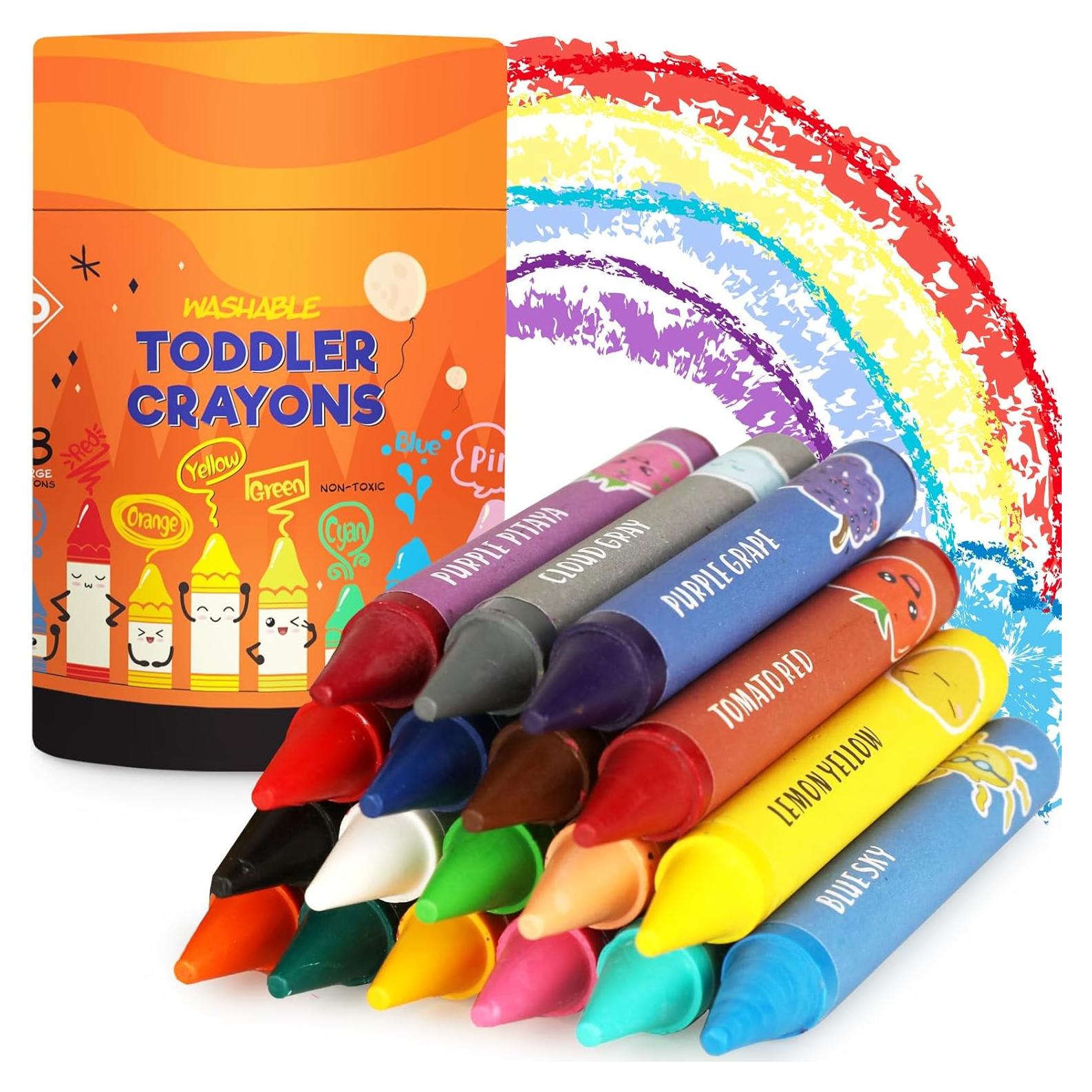 Crayones Jumbo ZENO 18 Colores No Tóxicos para Niños