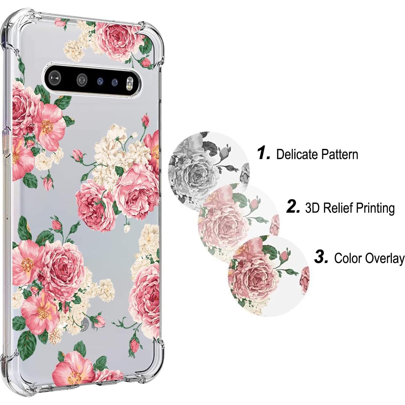 Funda TPU Rosa para LG V60 ThinQ 5G - Delgada y a Prueba de Golpes