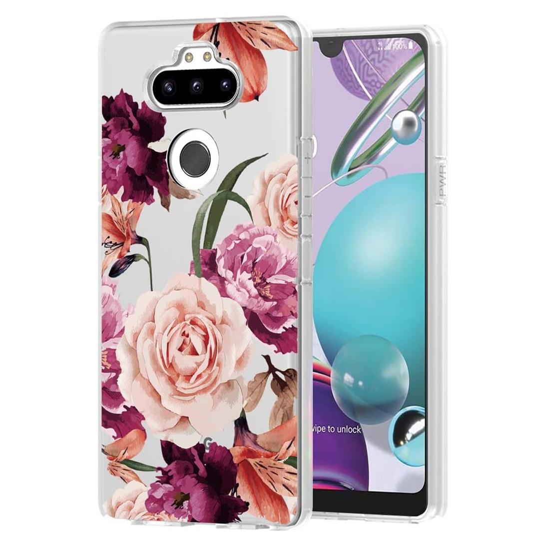 Funda Protectora TPU para LG K31 / Aristo 5 Plus - Flor Púrpura