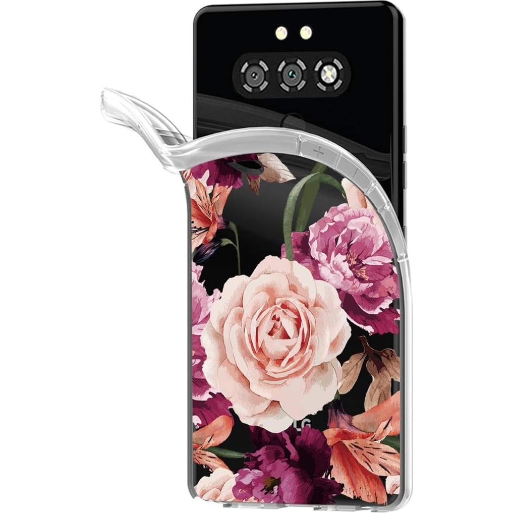 Funda Protectora TPU para LG K31 / Aristo 5 Plus - Flor Púrpura