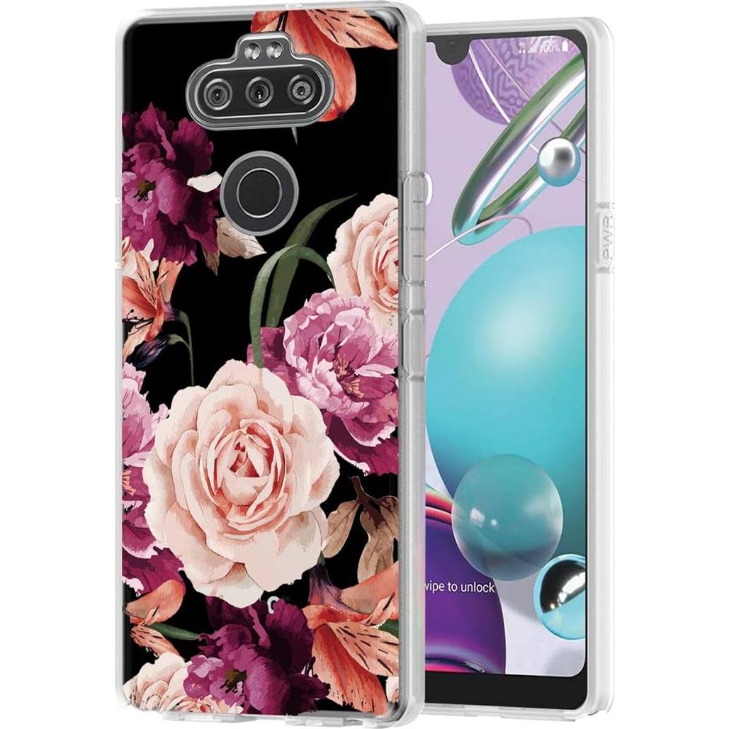 Funda Protectora TPU para LG K31 / Aristo 5 Plus - Flor Púrpura