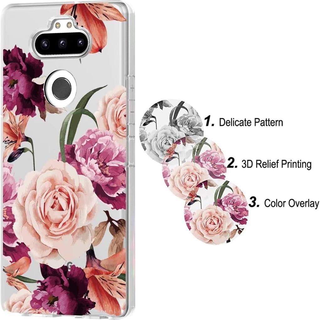 Funda Protectora TPU para LG K31 / Aristo 5 Plus - Flor Púrpura