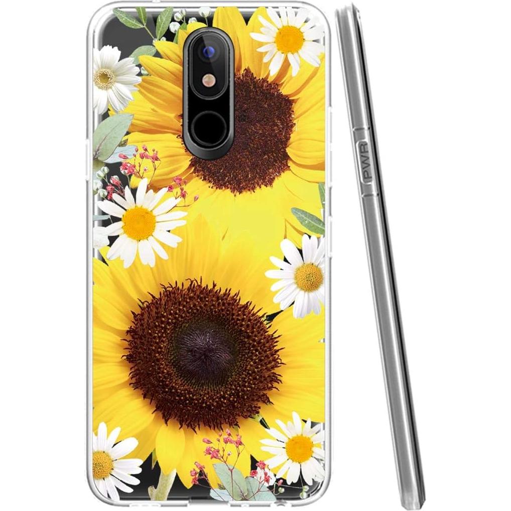 Funda TPU Transparente Floral para LG K40/K12 Plus - Girasol
