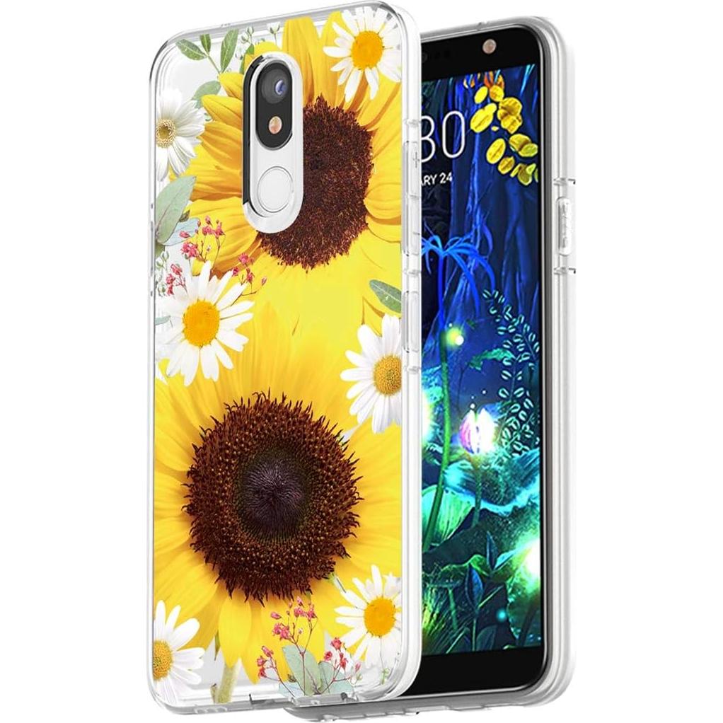 Funda TPU Transparente Floral para LG K40/K12 Plus - Girasol