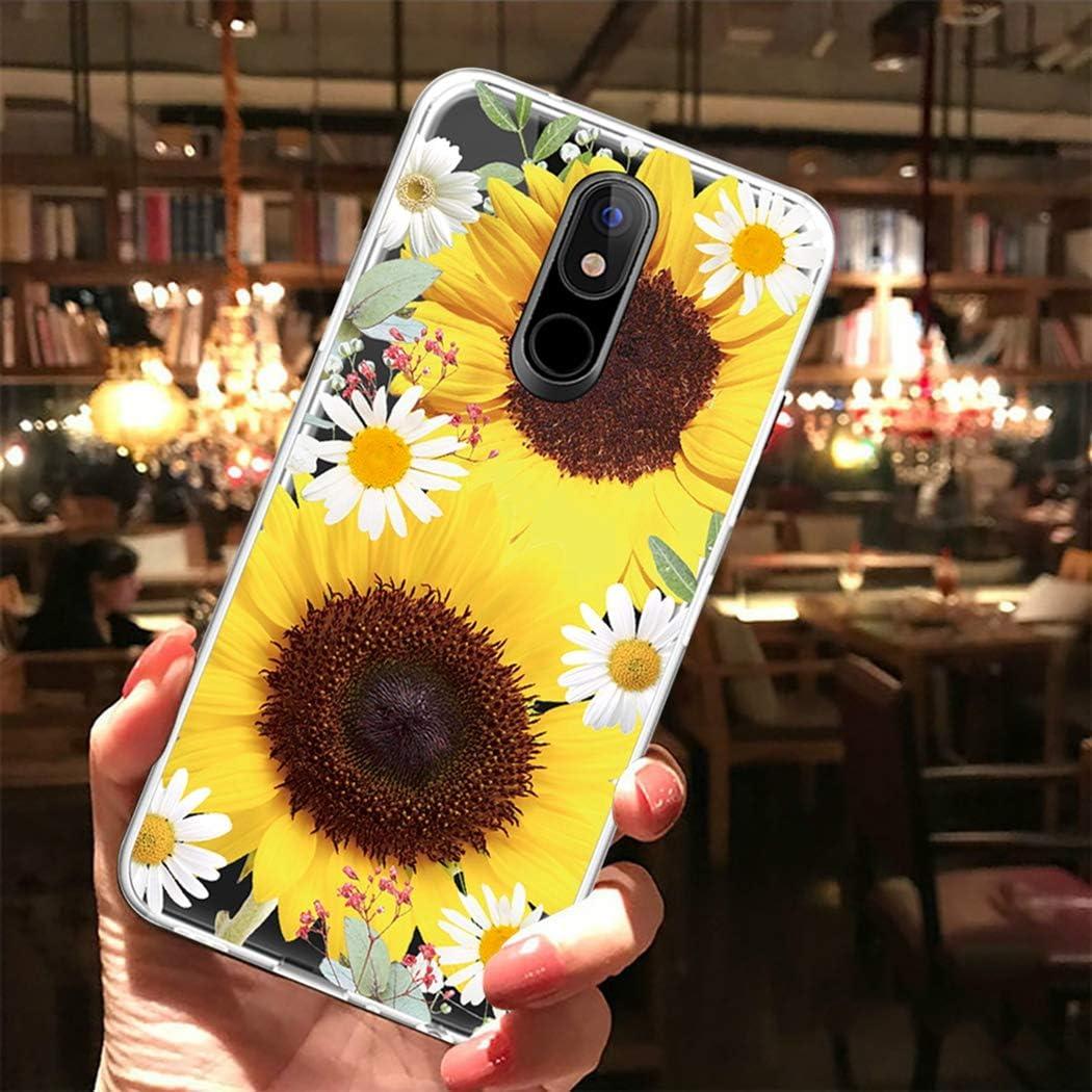 Funda TPU Transparente Floral para LG K40/K12 Plus - Girasol