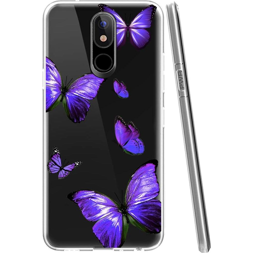 Funda TPU Mariposa Púrpura para LG Stylo 5/5X/5V/5 Plus