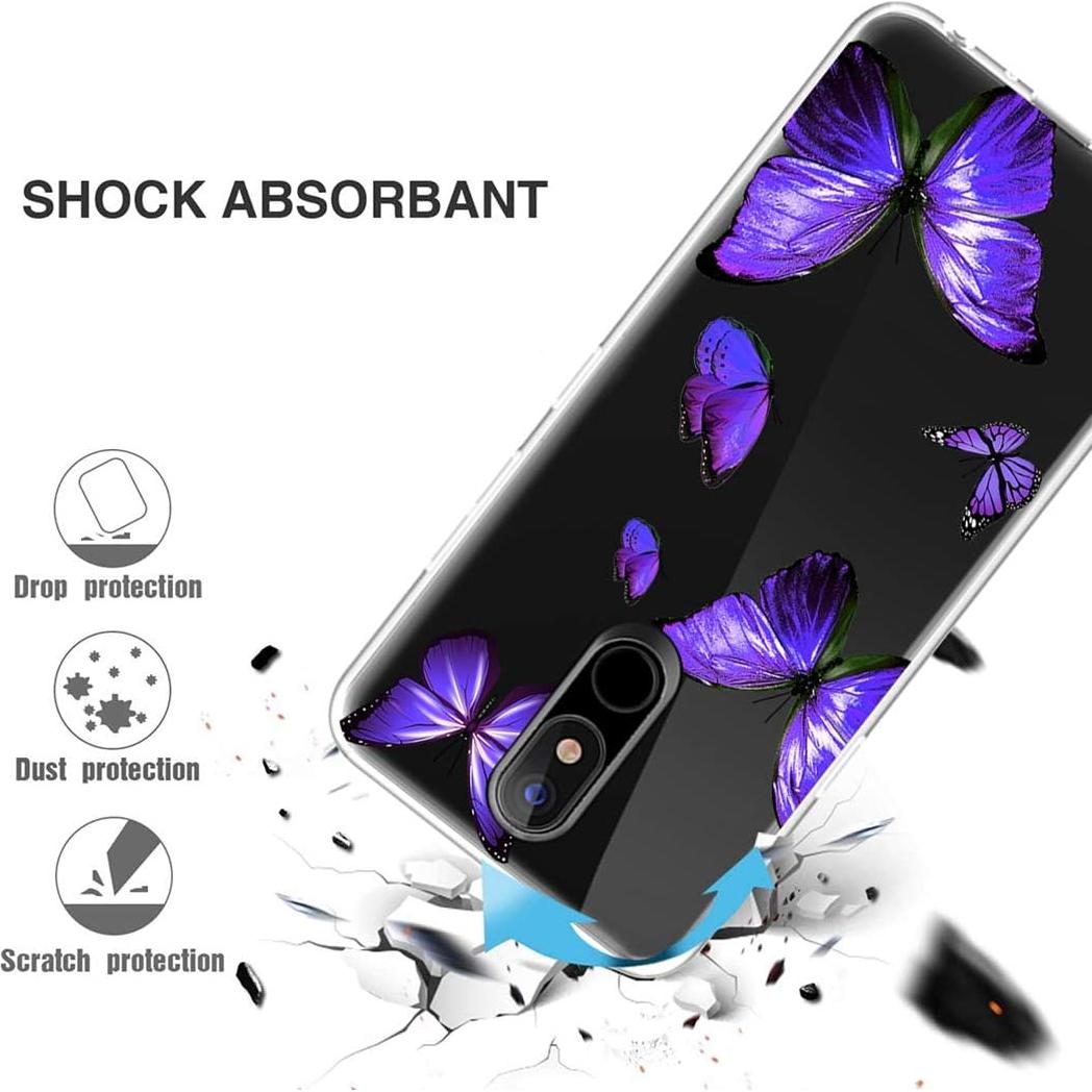 Funda TPU Mariposa Púrpura para LG Stylo 5/5X/5V/5 Plus