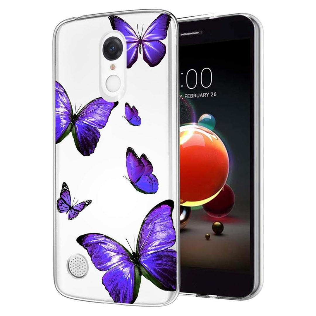 Funda Transparente TPU para LG Aristo 2/3 y Fortuna 2 - Mariposa Púrpura