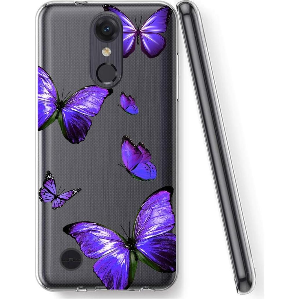 Funda Transparente TPU para LG Aristo 2/3 y Fortuna 2 - Mariposa Púrpura