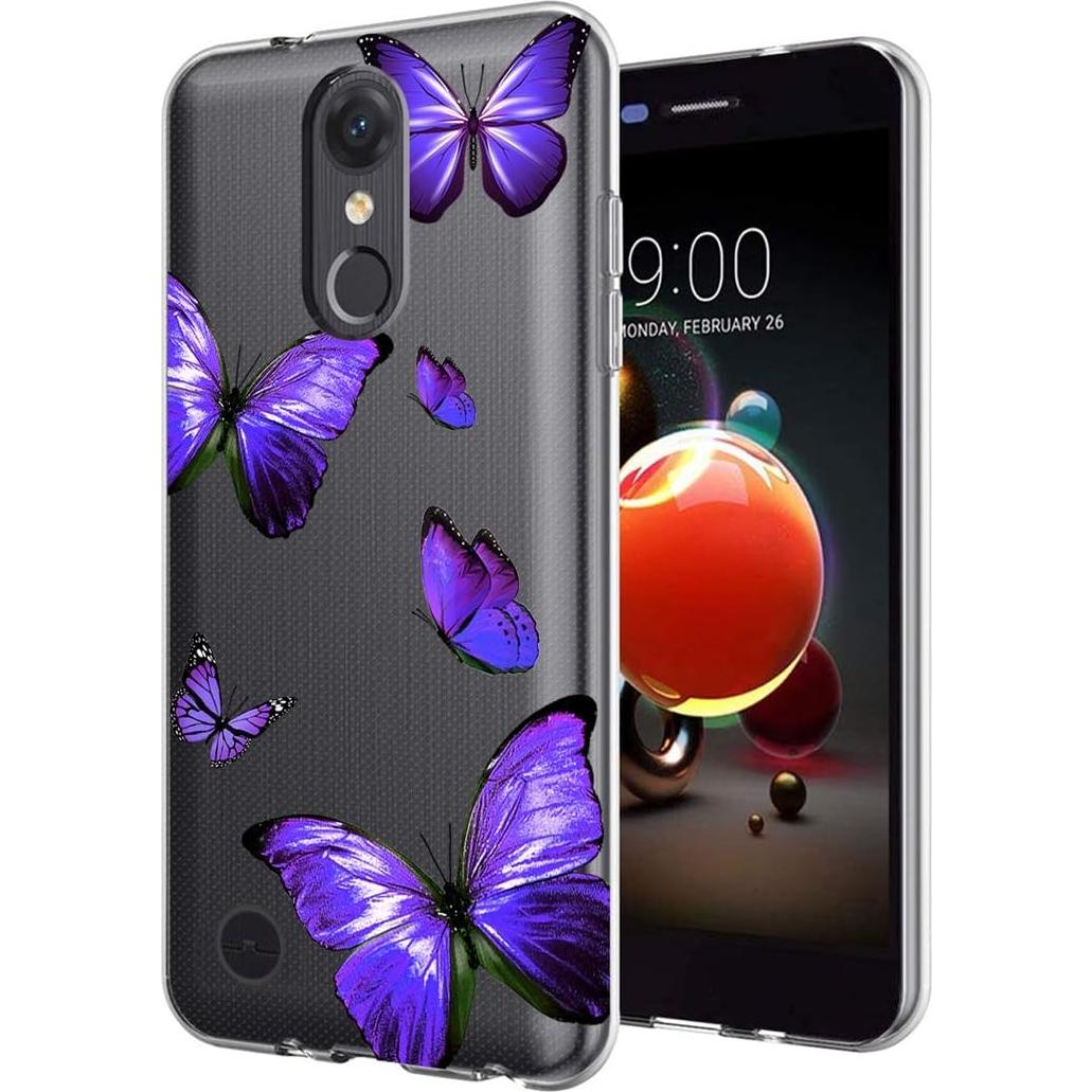 Funda Transparente TPU para LG Aristo 2/3 y Fortuna 2 - Mariposa Púrpura