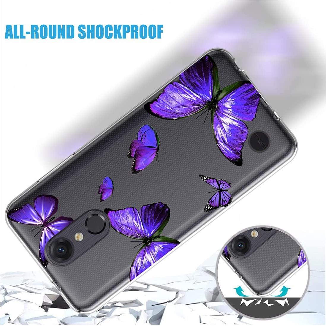 Funda Transparente TPU para LG Aristo 2/3 y Fortuna 2 - Mariposa Púrpura