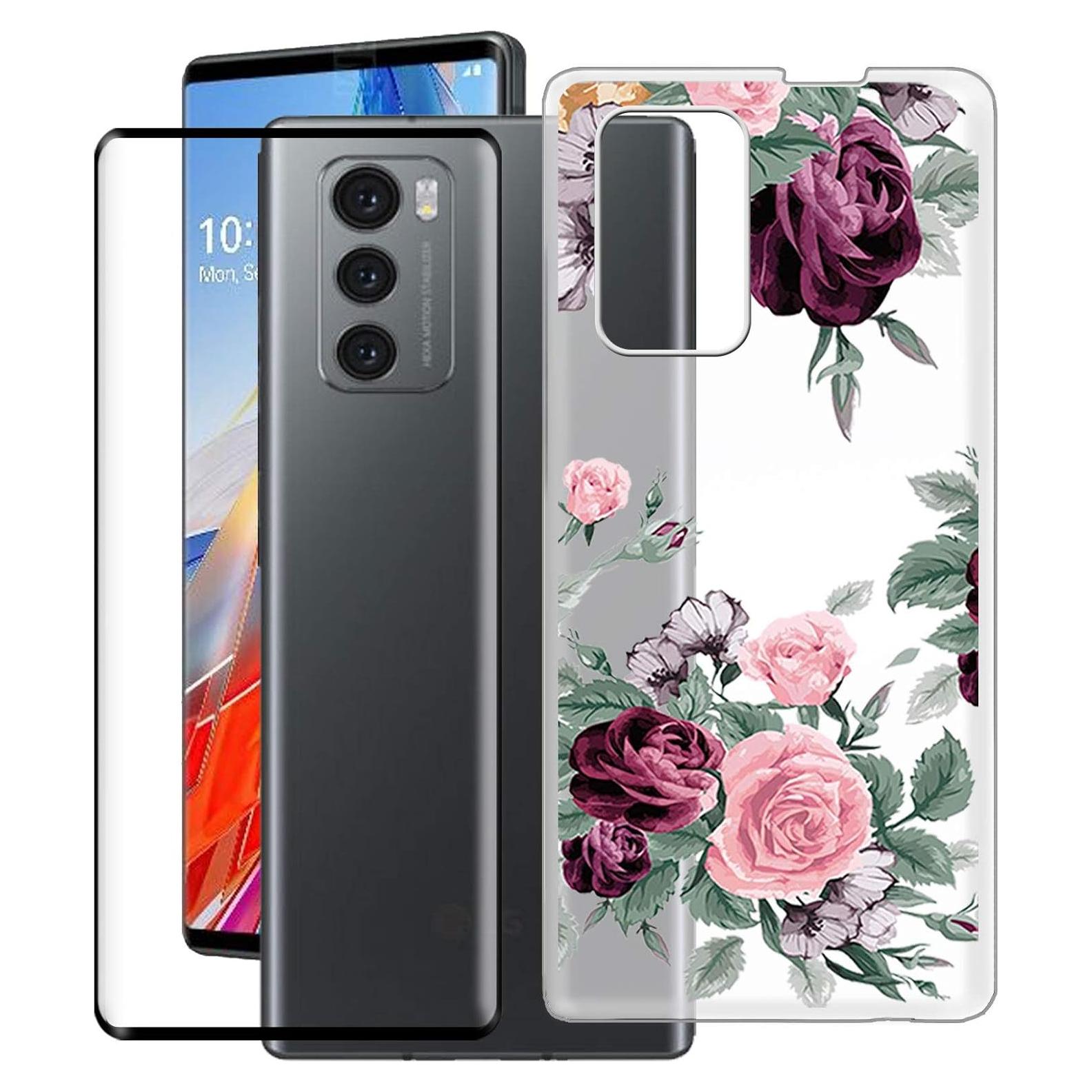 Funda KJYF para LG Wing 6.8" + Protector de Pantalla Rojo