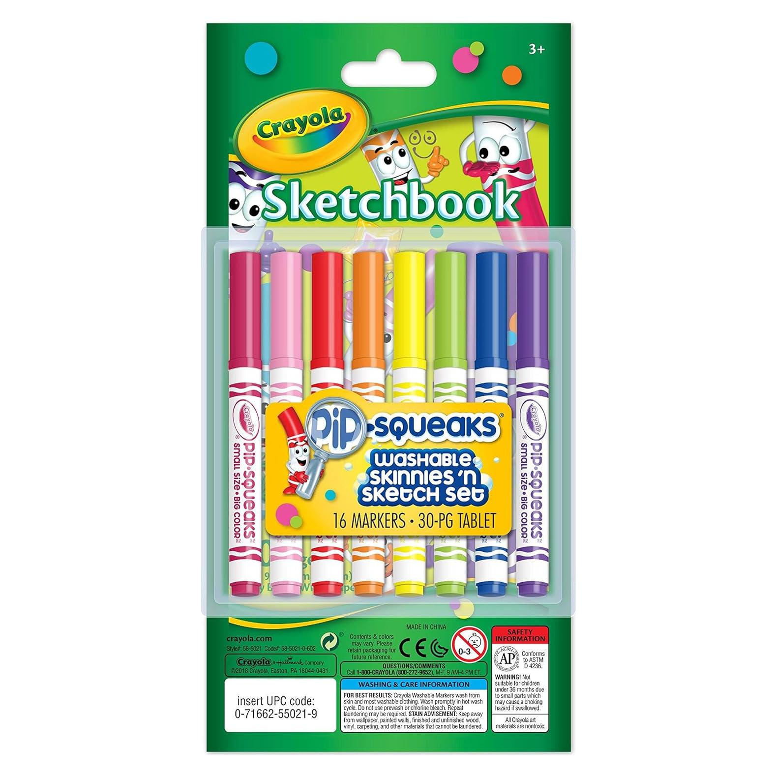 Conjunto Crayola Pip Squeaks 16 Marcadores y 30 Páginas