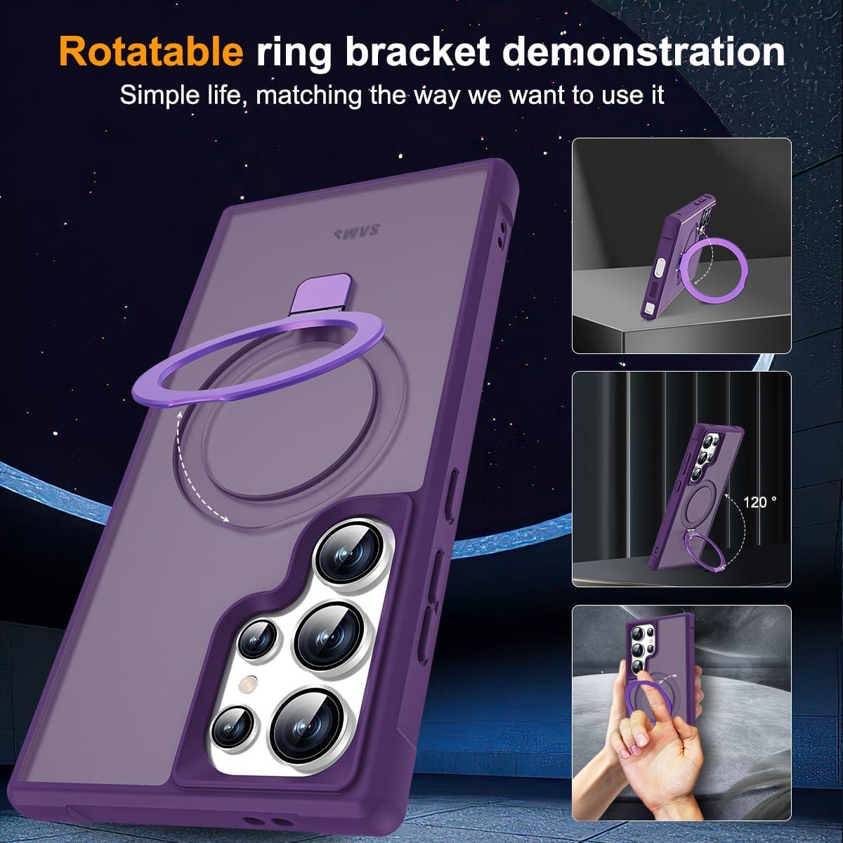 Funda Samsung Galaxy S24 Ultra con Soporte Magnético Púrpura