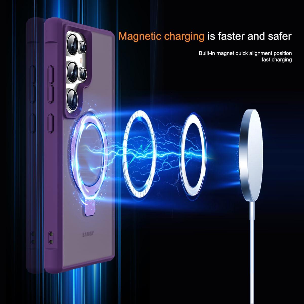 Funda Samsung Galaxy S24 Ultra con Soporte Magnético Púrpura