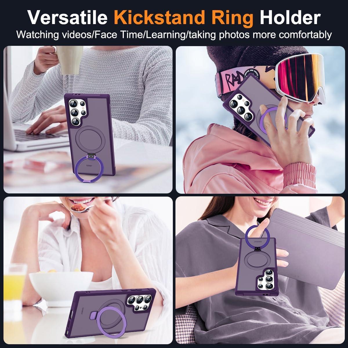 Funda Samsung Galaxy S24 Ultra con Soporte Magnético Púrpura