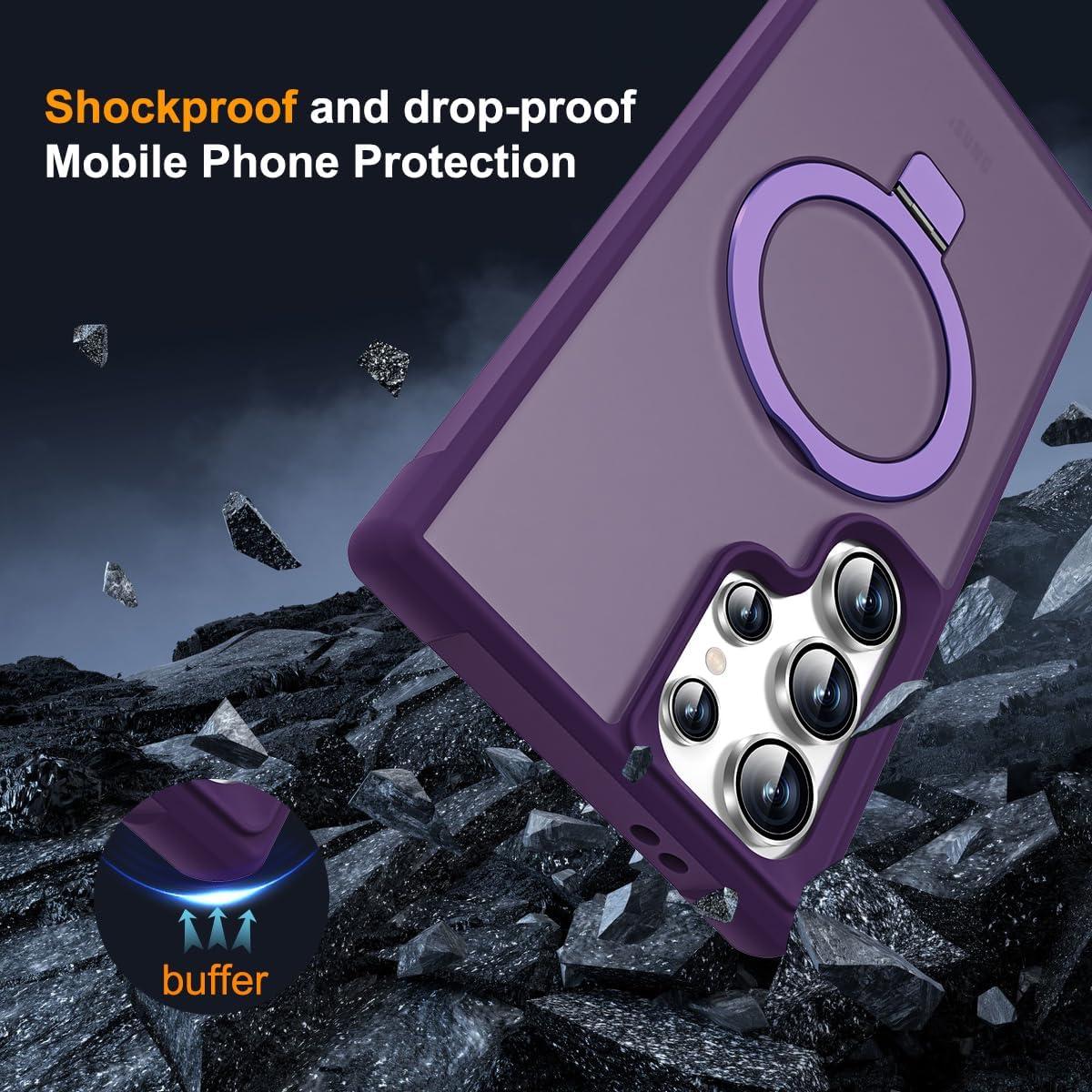 Funda Samsung Galaxy S24 Ultra con Soporte Magnético Púrpura