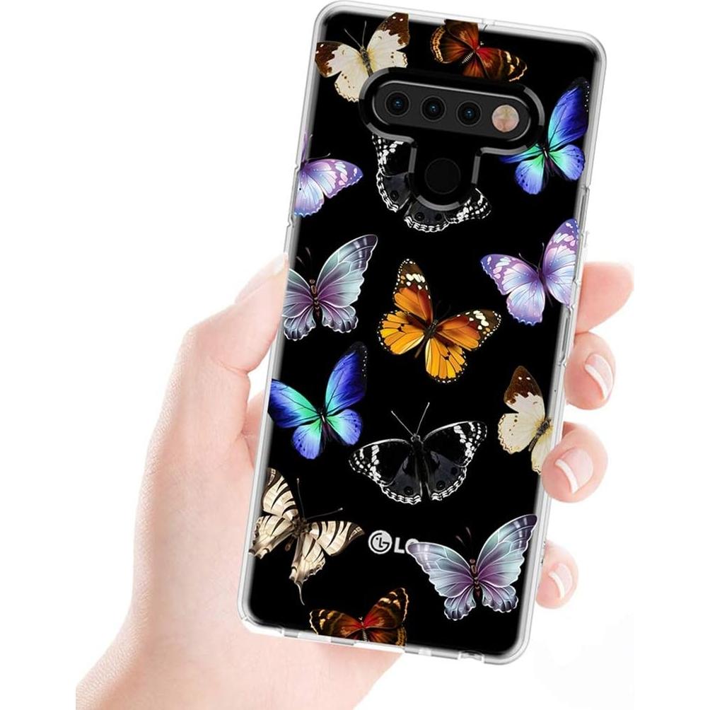 Funda TPU para LG Stylo 6 - Mariposa Colorida, Protección Golpes