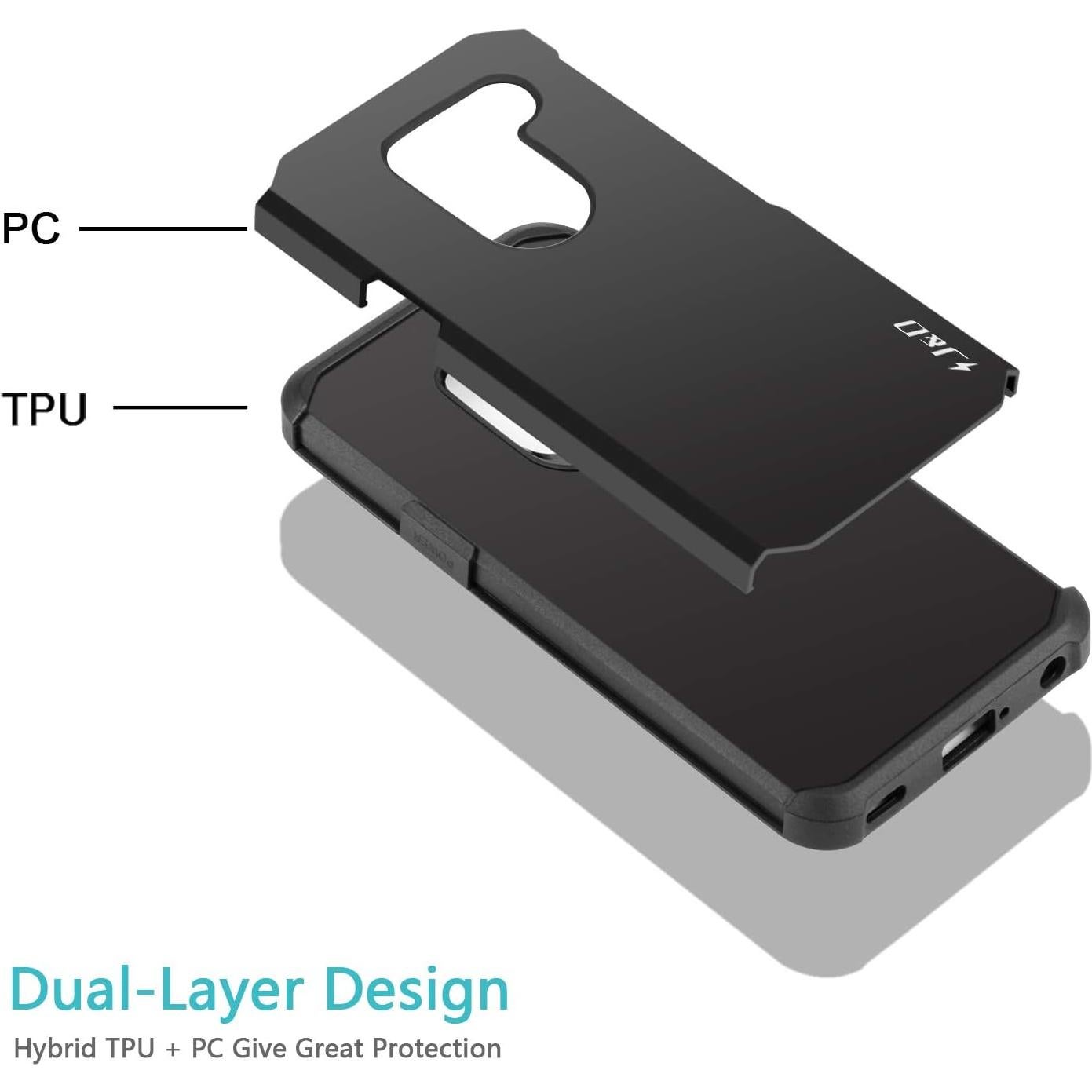 Funda Bumper Híbrida J&D para LG G8 ThinQ - Resistente a Golpes - Púrpura