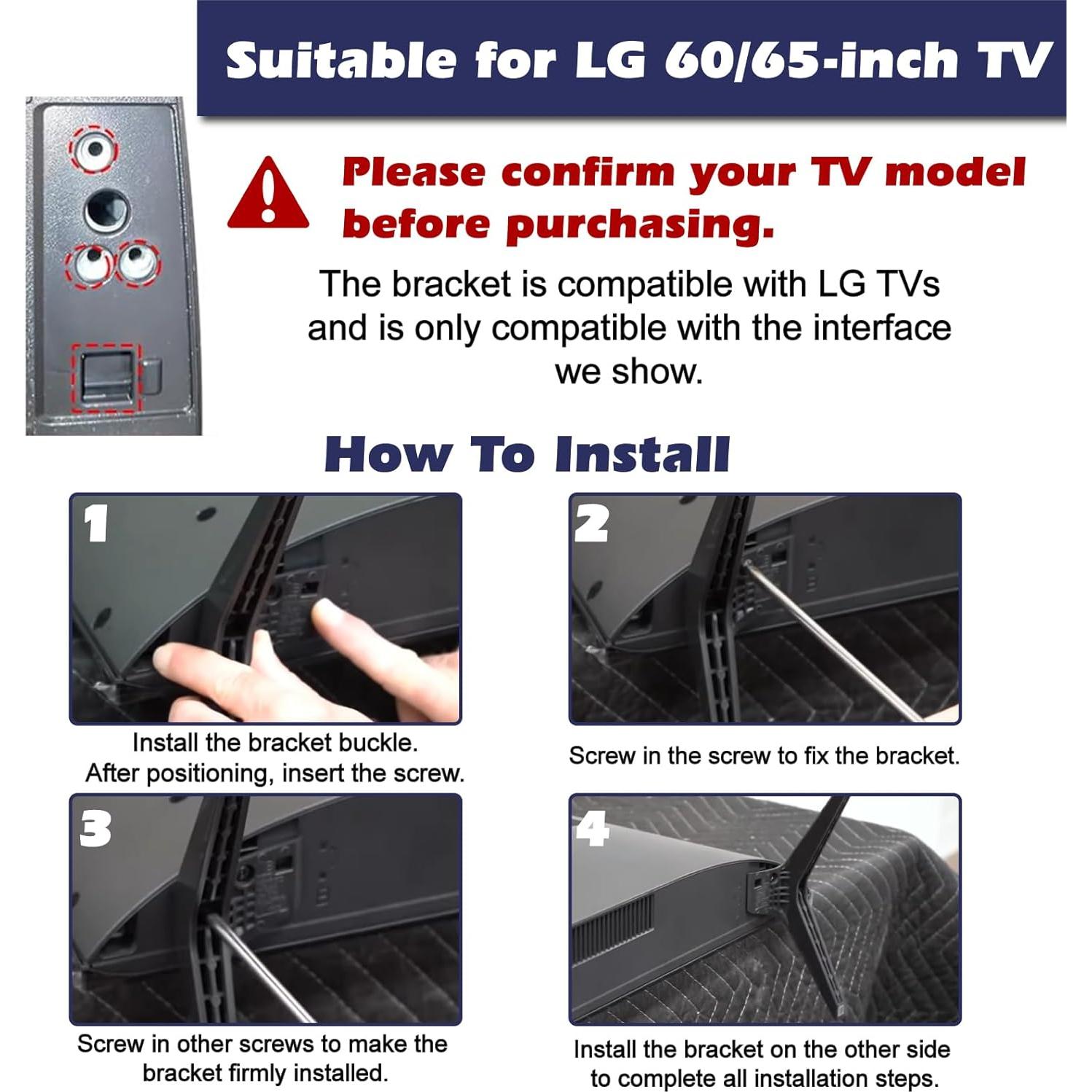 Patas de Soporte para TV LG 60-65 Pulgadas WISINY ABS