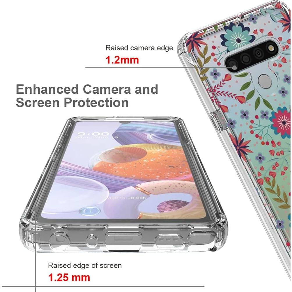 Funda LG Stylo 6 Sidande Floral TPU Transparente 360°