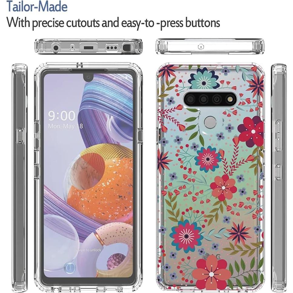 Funda LG Stylo 6 Sidande Floral TPU Transparente 360°