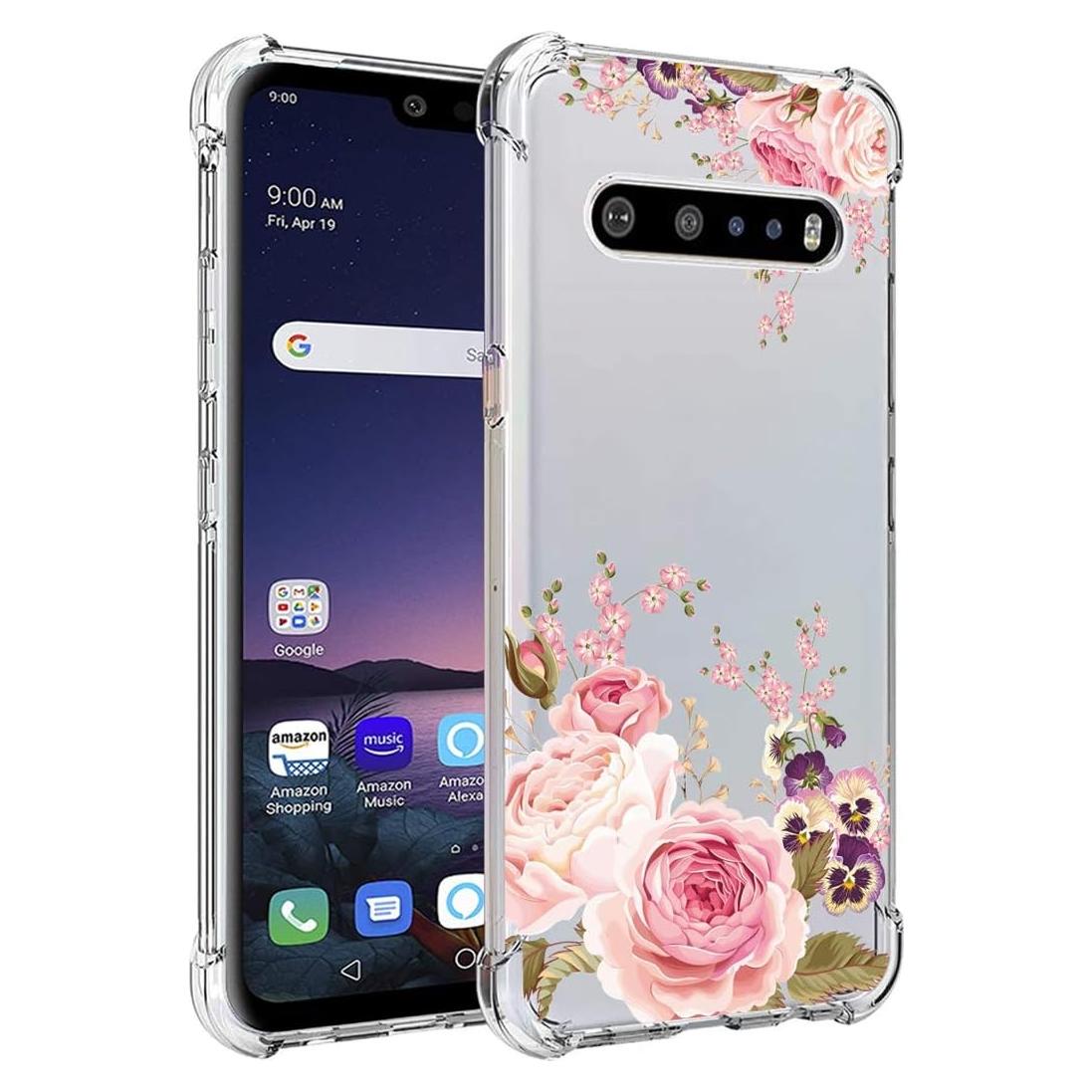 Funda protectora TPU para LG V60 ThinQ 5G - Floral Rosa
