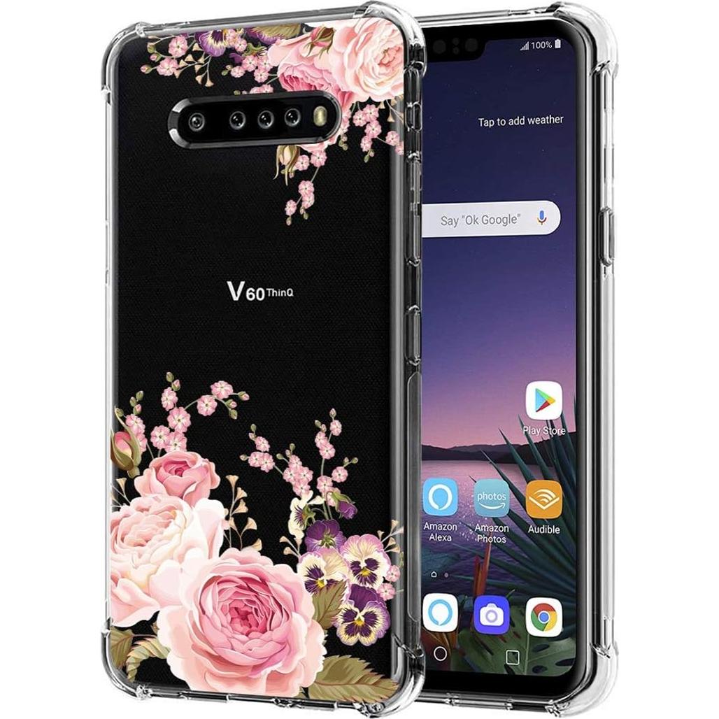 Funda protectora TPU para LG V60 ThinQ 5G - Floral Rosa