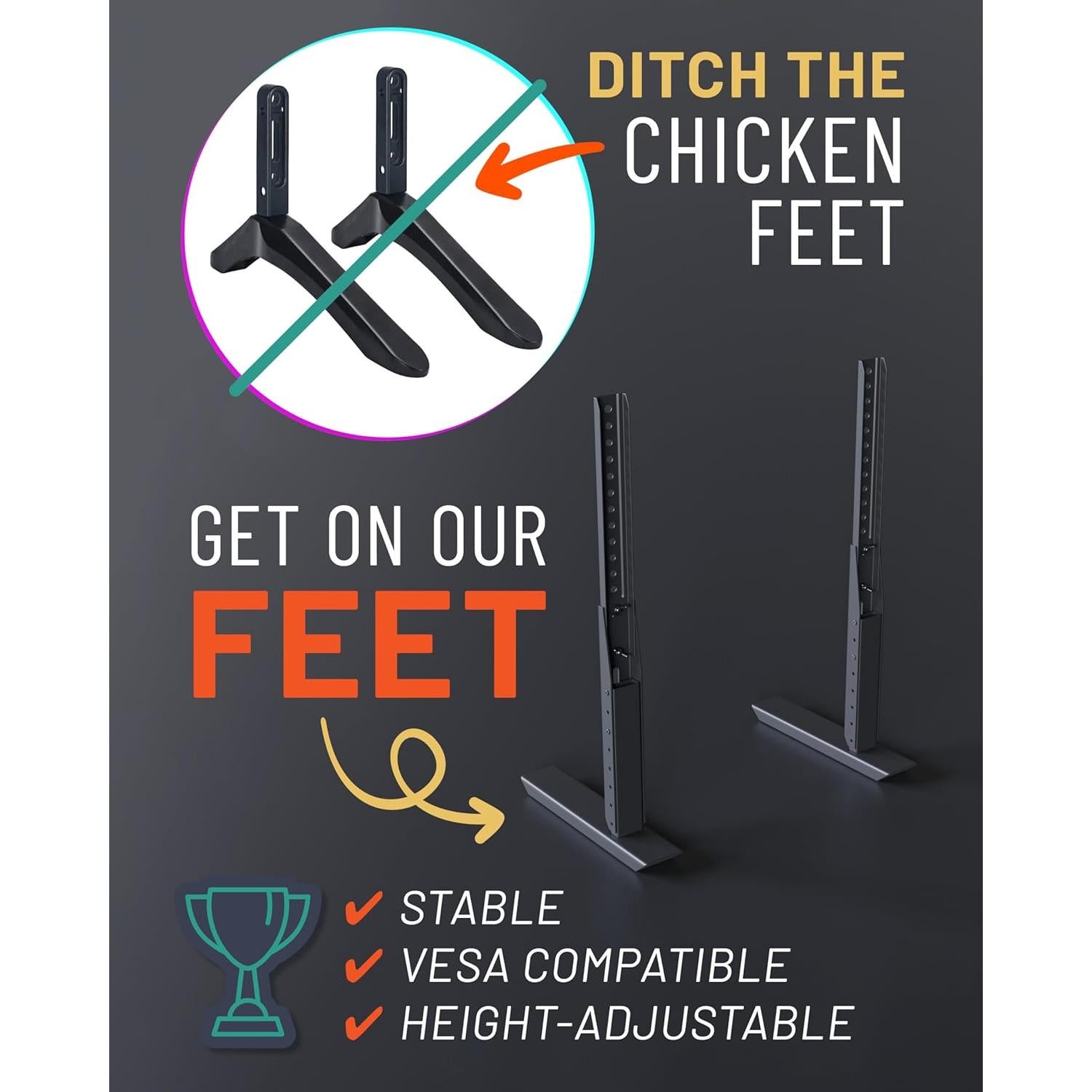 Soporte Universal ECHOGEAR para TV hasta 196 cm - Ajustable