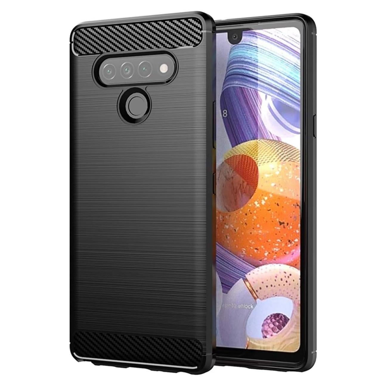 Funda LG Stylo 6 LMQ730TM TPU Carbono Negra Ultra Delgado