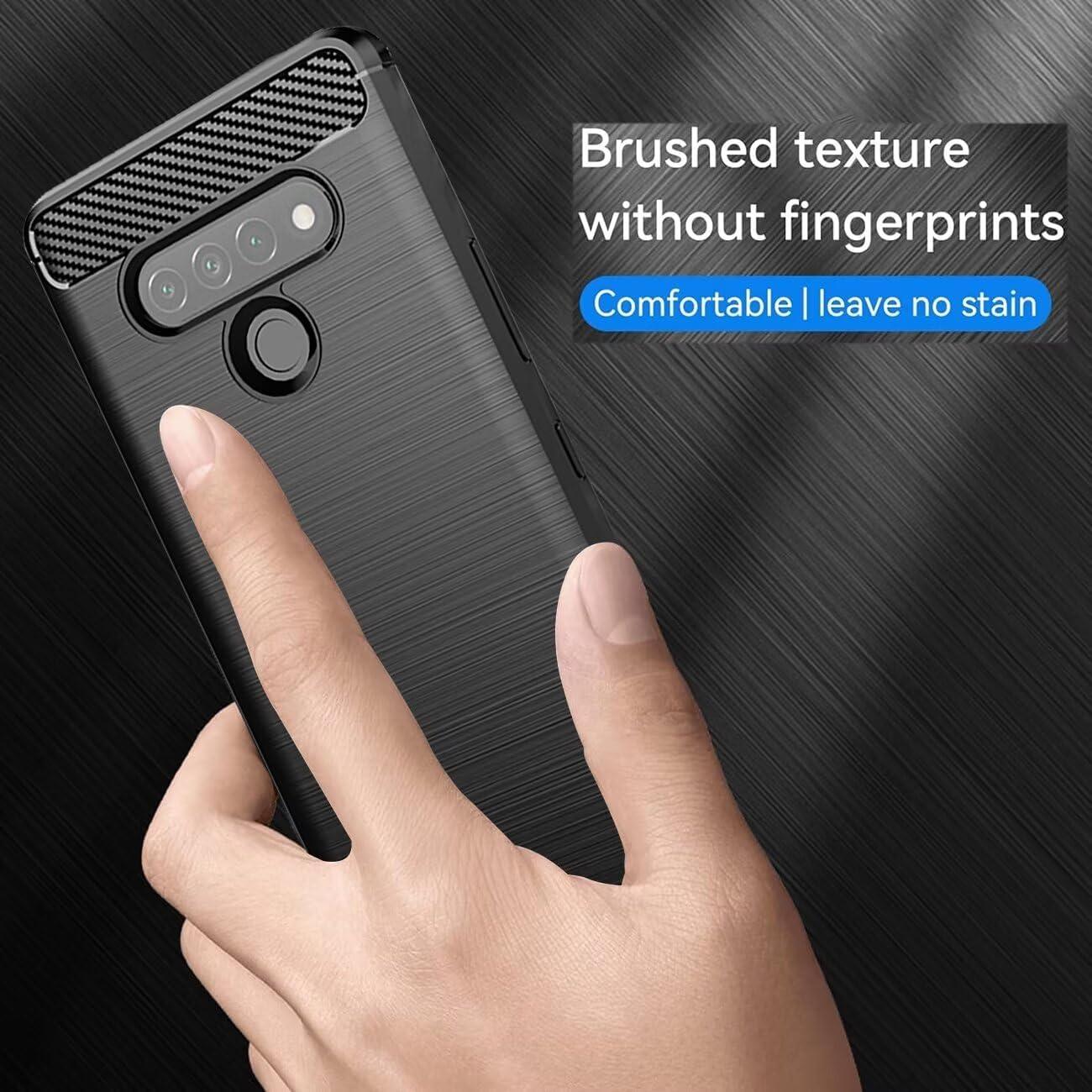 Funda LG Stylo 6 LMQ730TM TPU Carbono Negra Ultra Delgado