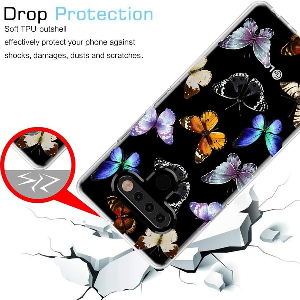 Funda TPU Mariposa para LG K51/Q51/Reflect - Protección Suave