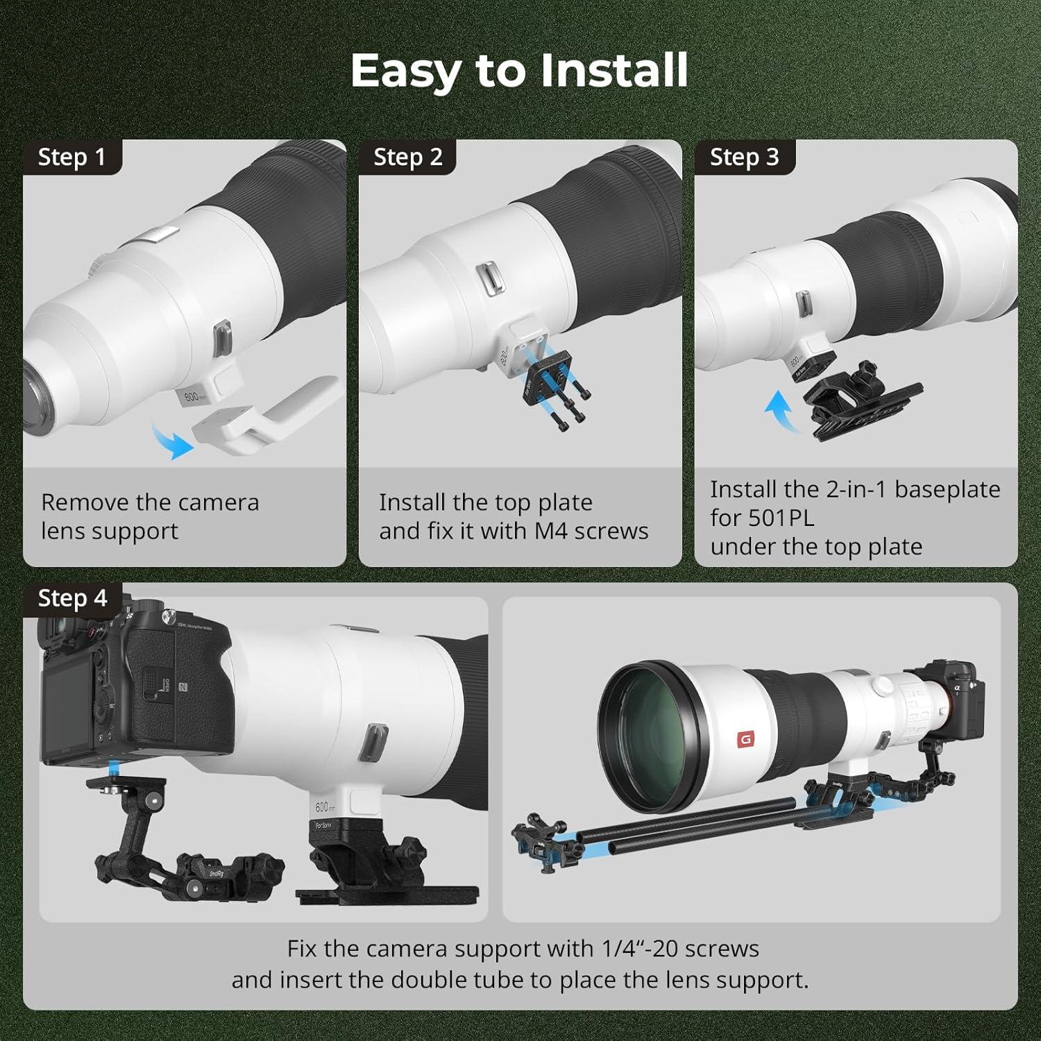 Soporte para Lentes de Cámara SmallRig 501PL Ligero 6kg