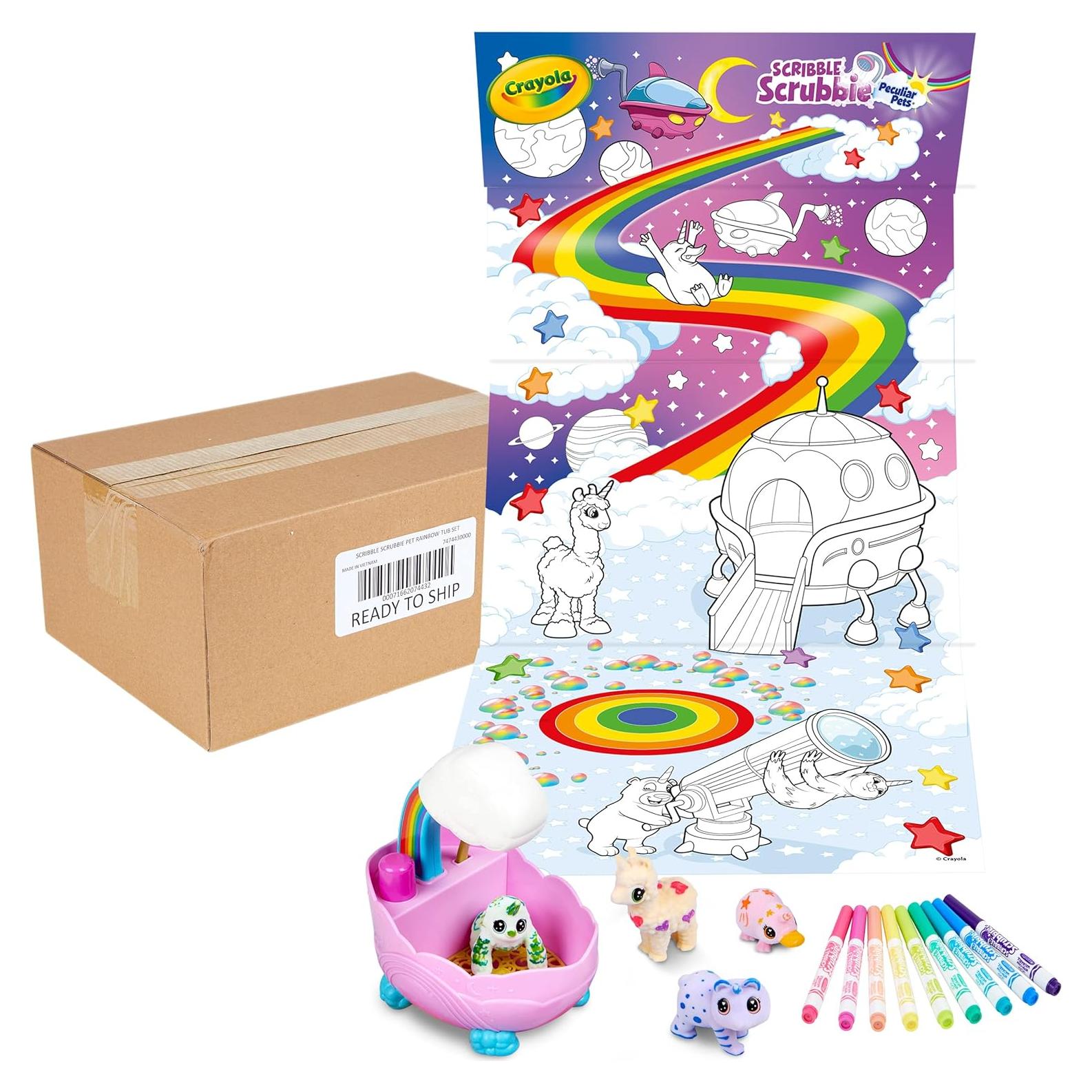 Conjunto de Baño Arcoíris Crayola Scribble Scrubbie 4 Mascotas