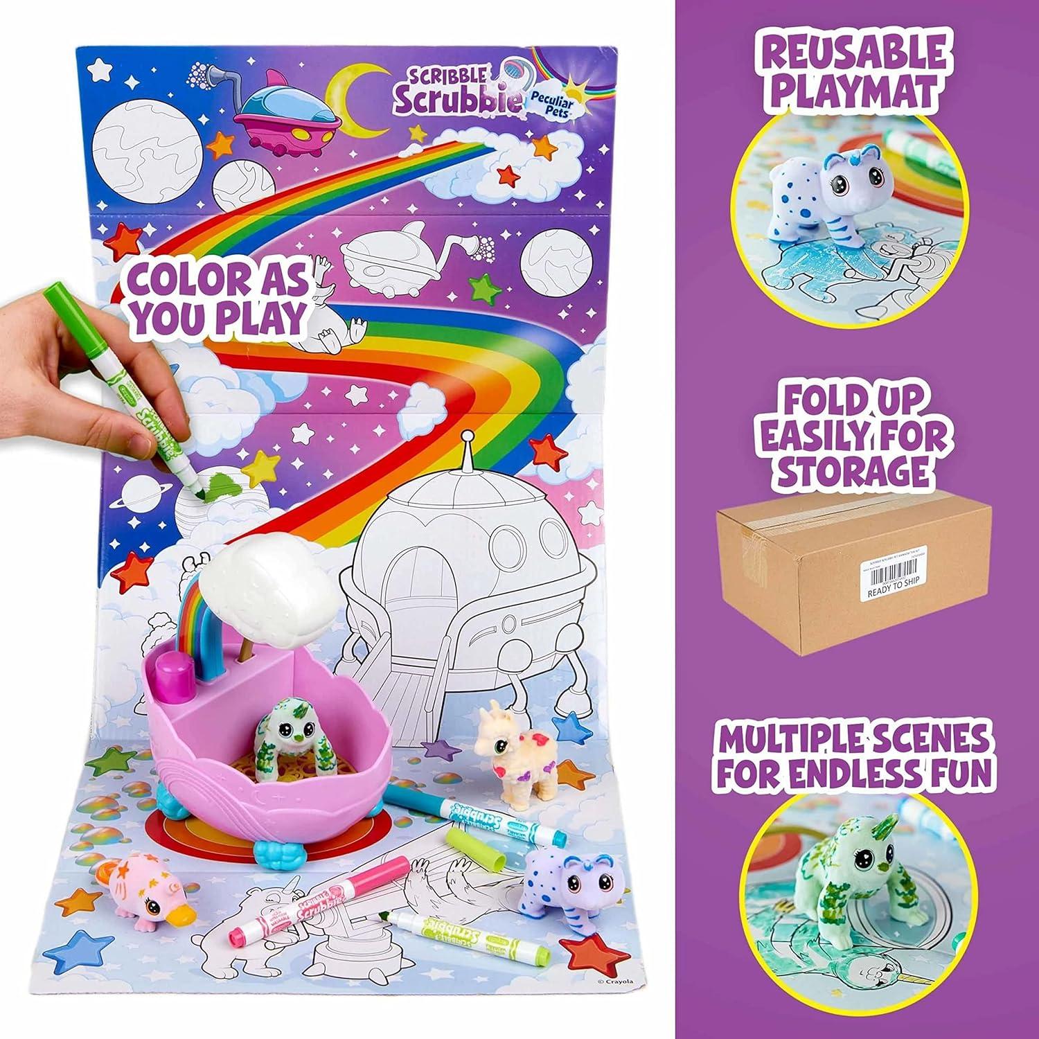 Conjunto de Baño Arcoíris Crayola Scribble Scrubbie 4 Mascotas