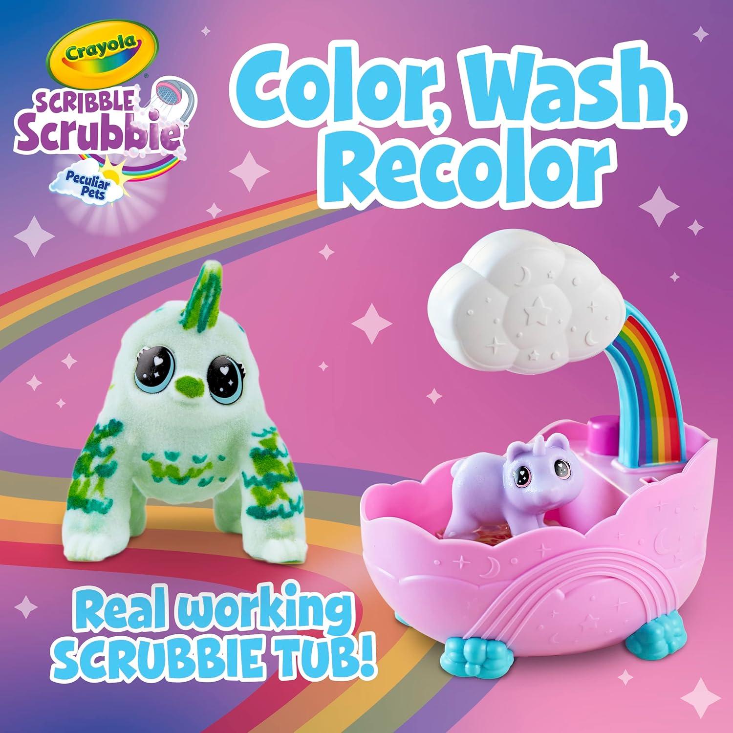 Conjunto de Baño Arcoíris Crayola Scribble Scrubbie 4 Mascotas