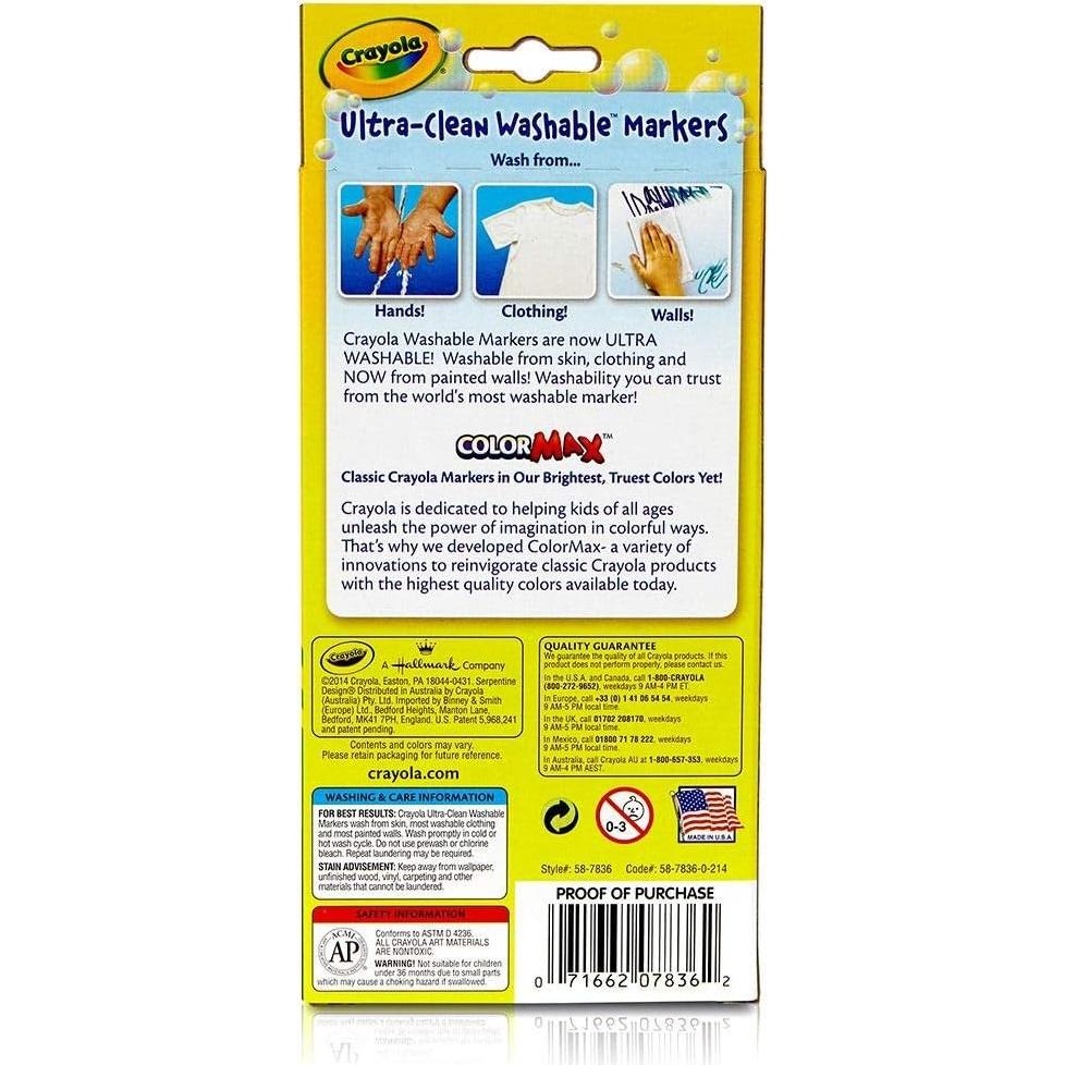 Marcadores Lavables Crayola 8 Colores Clásicos Punta Fina