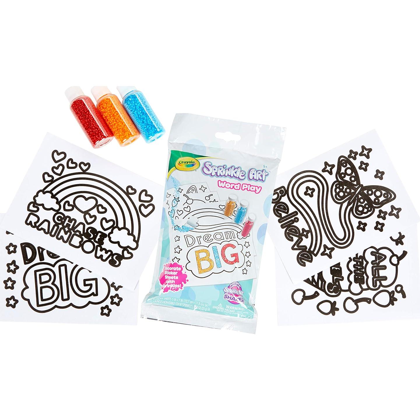 Kit de Arte Crayola Sprinkle Art Say What, 4 Hojas y Chispas