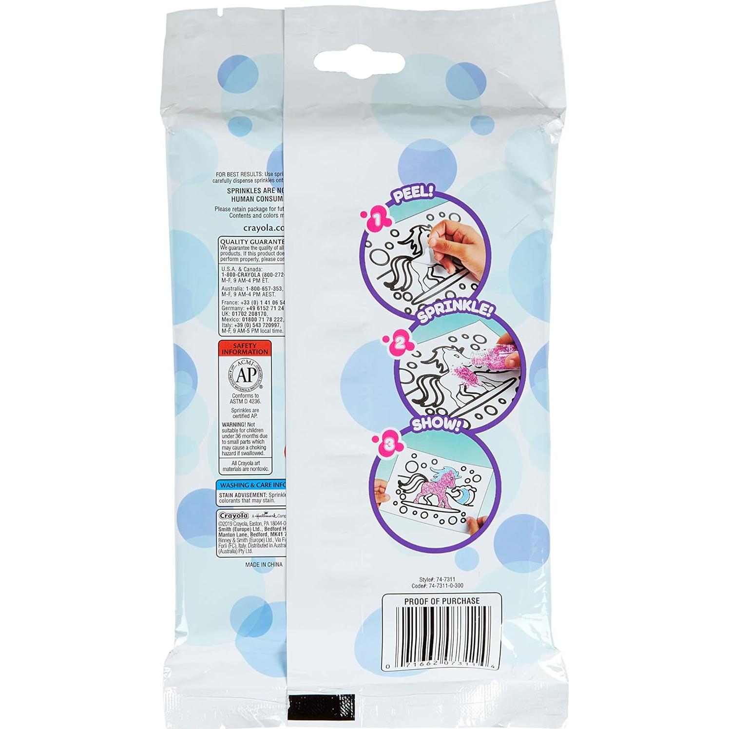 Kit de Arte Crayola Sprinkle Art Say What, 4 Hojas y Chispas